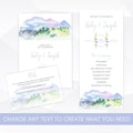 printable wedding invitation template set
